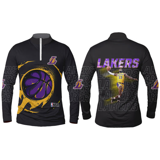 LA James Legends Never Fade Ball Like the Best 3D Long Sleeve Quarter Zip Jersey