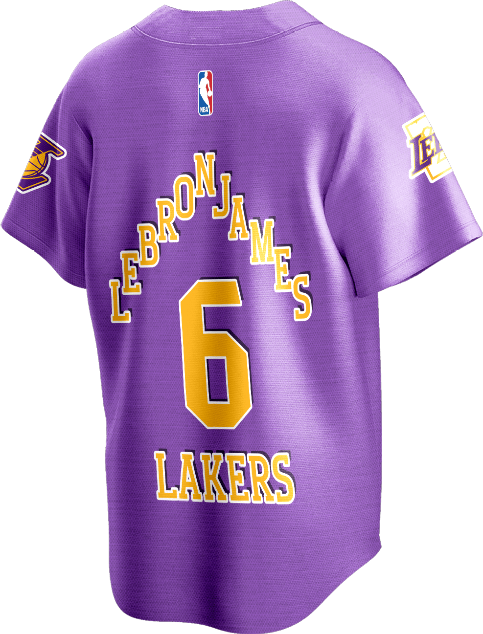 LeBron James #6 Lakers Team King James 3D Baseball Jersey