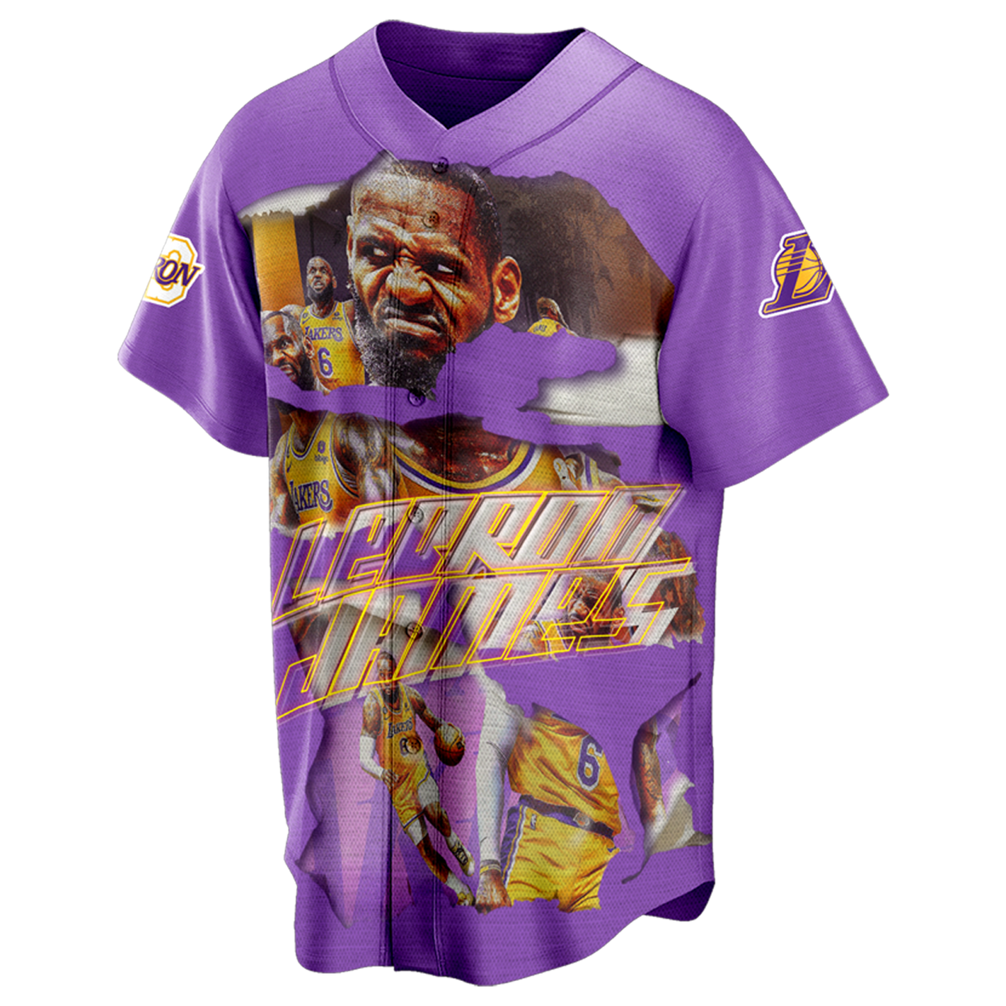 LeBron James #6 Lakers Team King James 3D Baseball Jersey