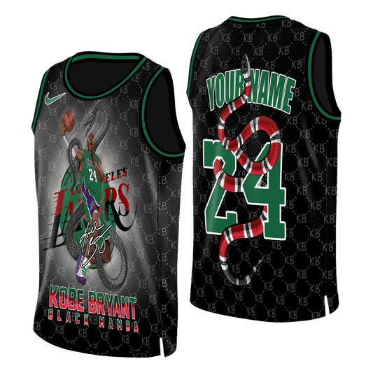 Kobe Bryant Black Mamba Lakers #24 Custom 3D Basketball Jersey