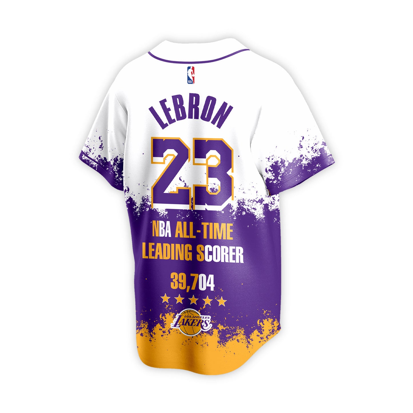 Lakers #23 LeBron James All-Time Leading Scorer 3D All Over Print Baseball Jersey