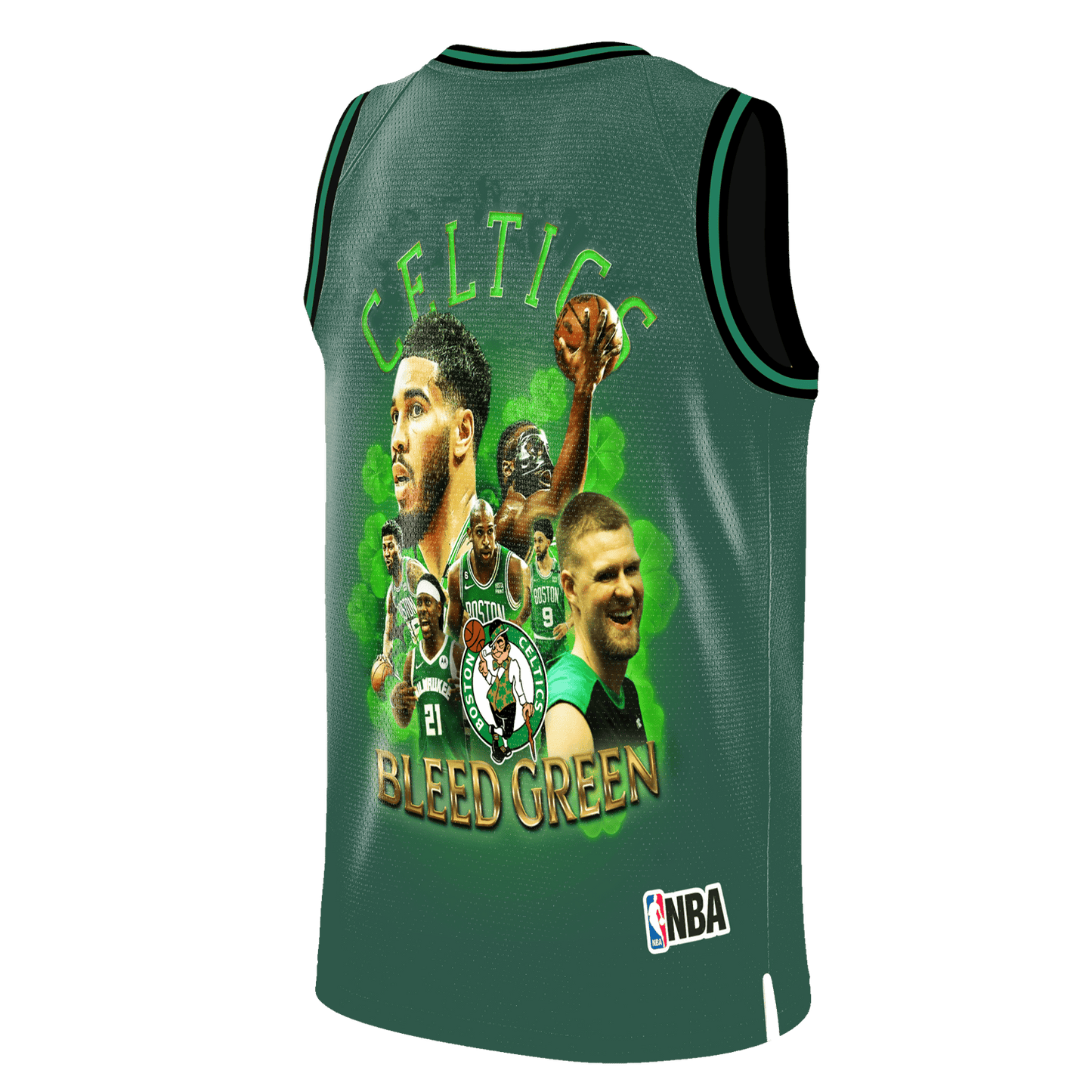 Boston Basketball Team Bleed Green 3D Basketball Jersey