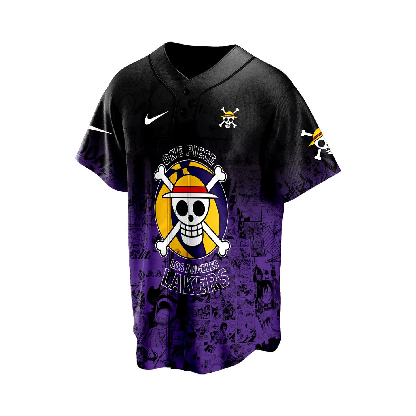 Lakers x One Piece Game Night Collab 3D All Over Print Baseball Jersey