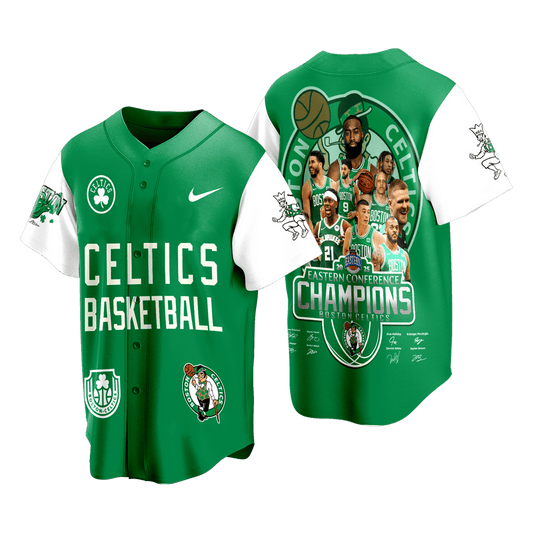 Celtics Basketball Team Champions Eastern Conference 3D Baseball Jersey