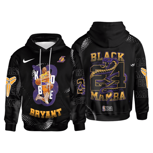 Kobe Bryant Black Mamba Lakers #24 3D Hoodie