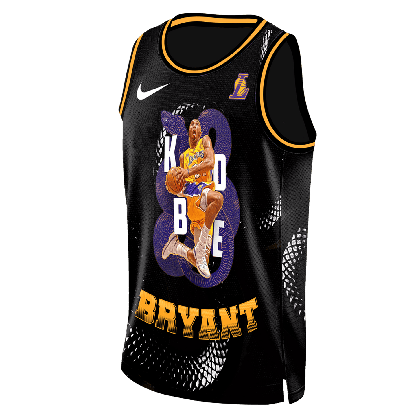 Kobe Bryant Black Mamba Lakers #24 3D Basketball Jersey