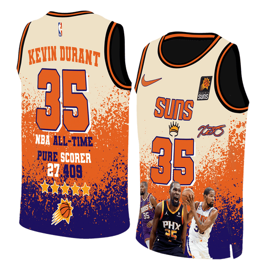 Kevin Durant #35 All-Time Pure Scorer Suns Basketball Team 3D Basketball Jersey