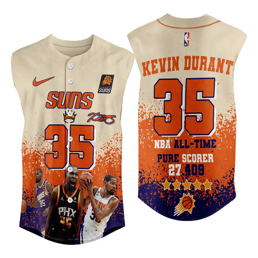 Kevin Durant #35 All-Time Pure Scorer Suns Basketball Team 3D Sleeveless Baseball Jersey