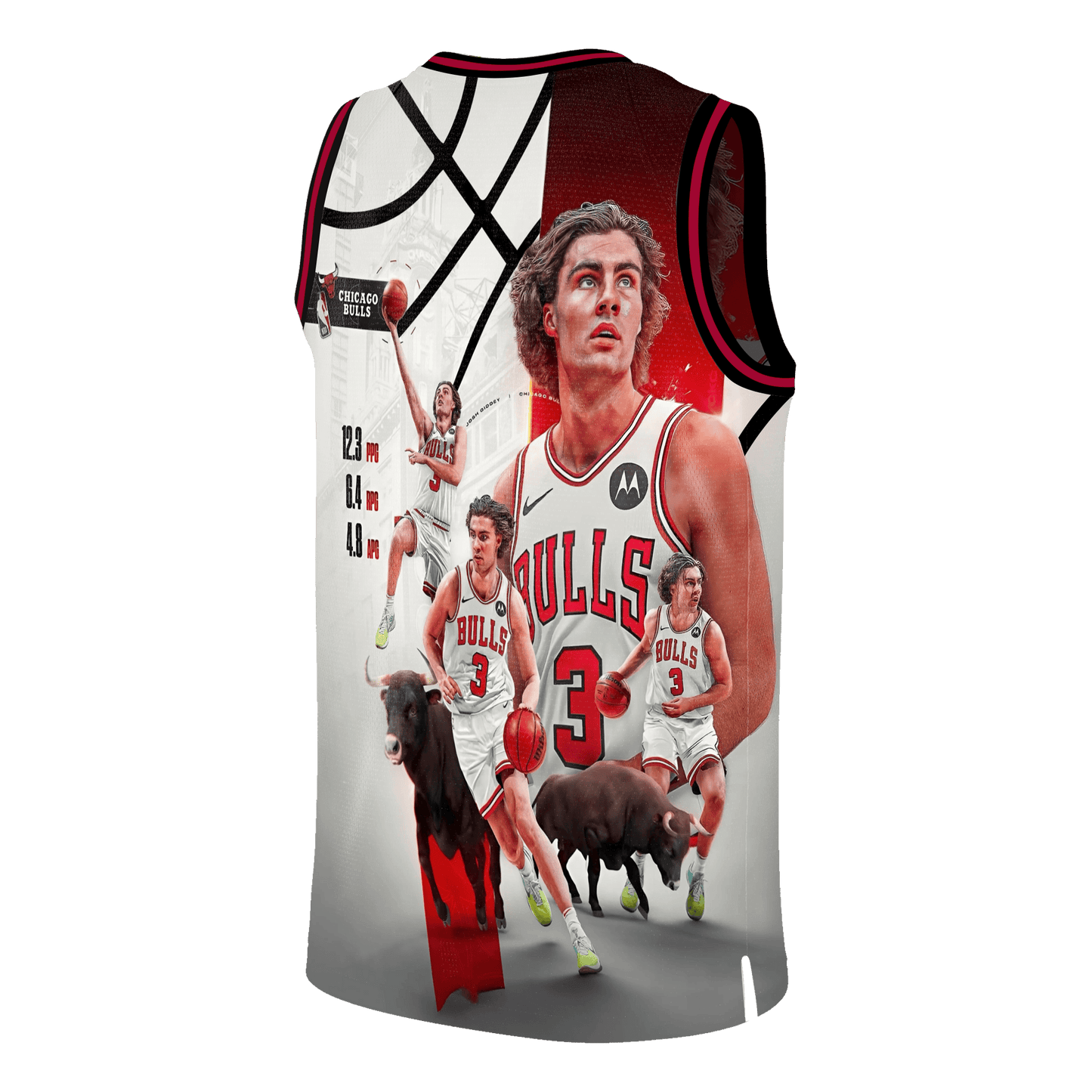 Josh Giddey #3 Chicago Basketball Team 3D Basketball Jersey