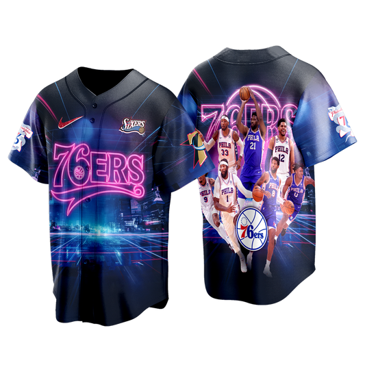 Embiid George Maxey Philadelphia Basketball Team 3D Baseball Jersey