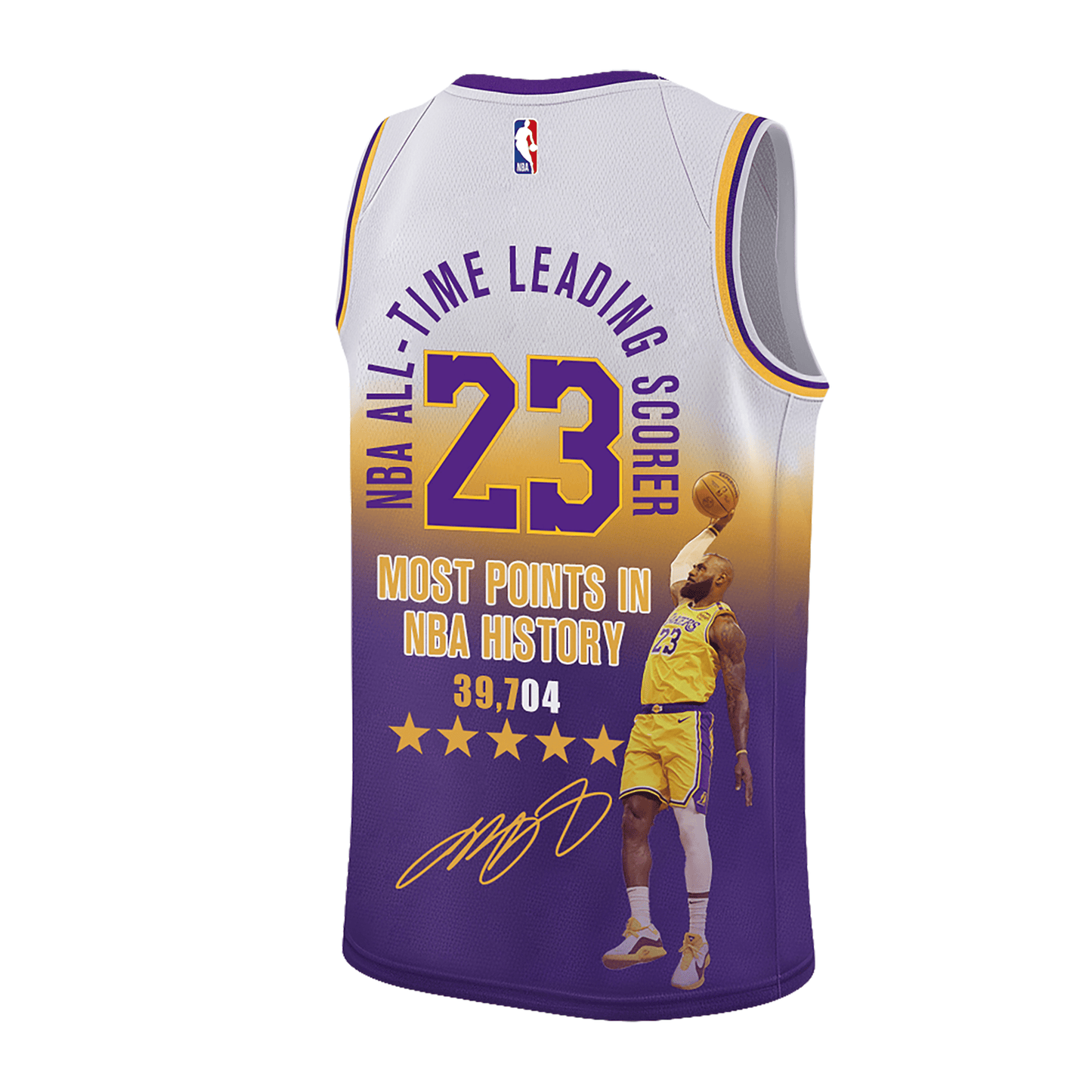 LeBron James Lakers #23 All-Time Leading Scorer 3D Basketball Jersey