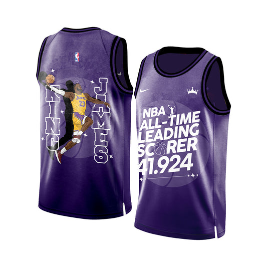 LeBron James #23 NBA All Time Leading Scorer Lakers Team 3D Basketball Jersey