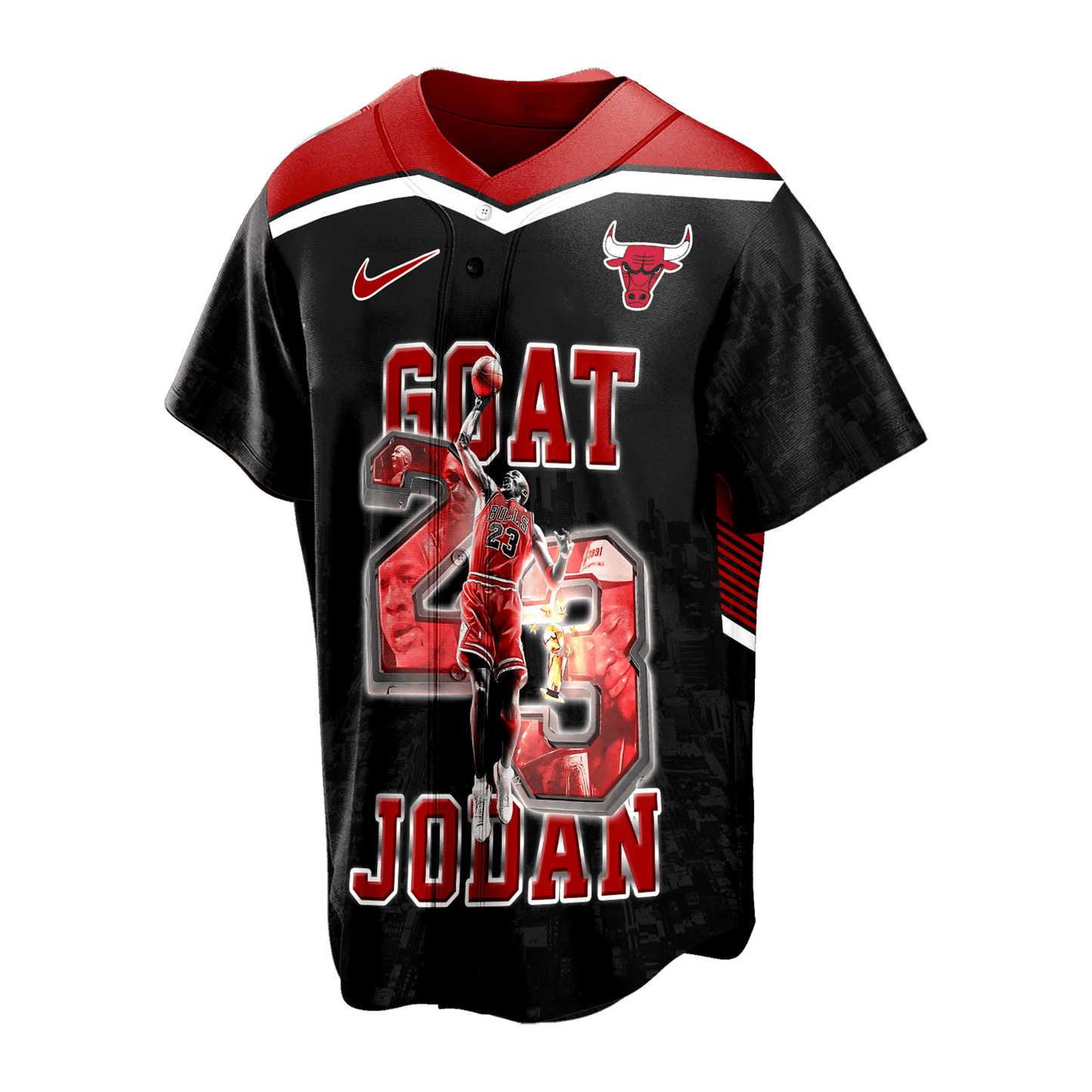 Bulls Michael Jordan #23 Chicago Team 3D Baseball Jersey