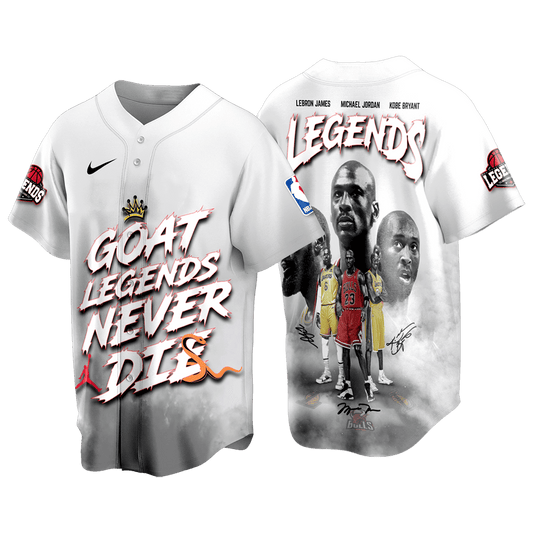 Jordan Kobe LeBron Legends The Legacy Lives On 3D Baseball Jersey