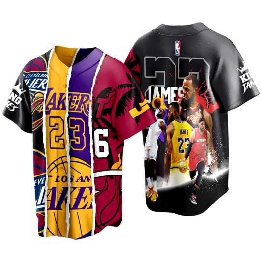 LeBron James #23 Lakers Legacy 3D Baseball Jersey