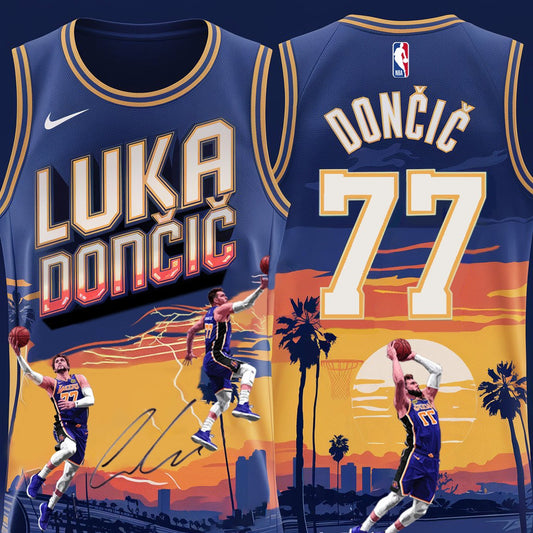 Lakers Basketaball Team Luka Doncic #77 3D All Over Print Basketball Jersey