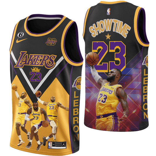 Lakers LeBron James #23 Show Time 3D Basketball Jersey