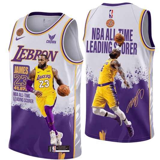 LeBron James #23 Lakers All-Time Leading Scorer 3D Basketball Jersey