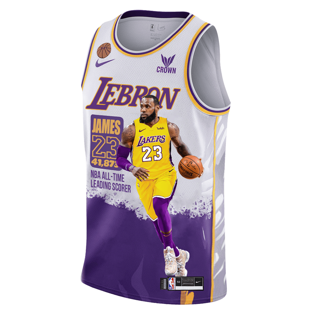 LeBron James #23 Lakers All-Time Leading Scorer 3D Basketball Jersey