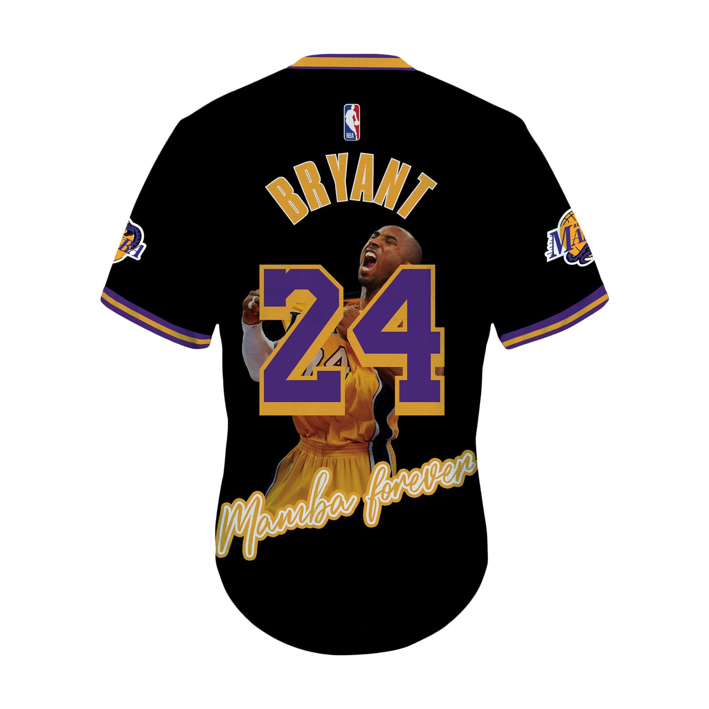 Kobe Bryant #24 Lakers Team Mamba Forever 3D All Over Print V-Neck Jersey
