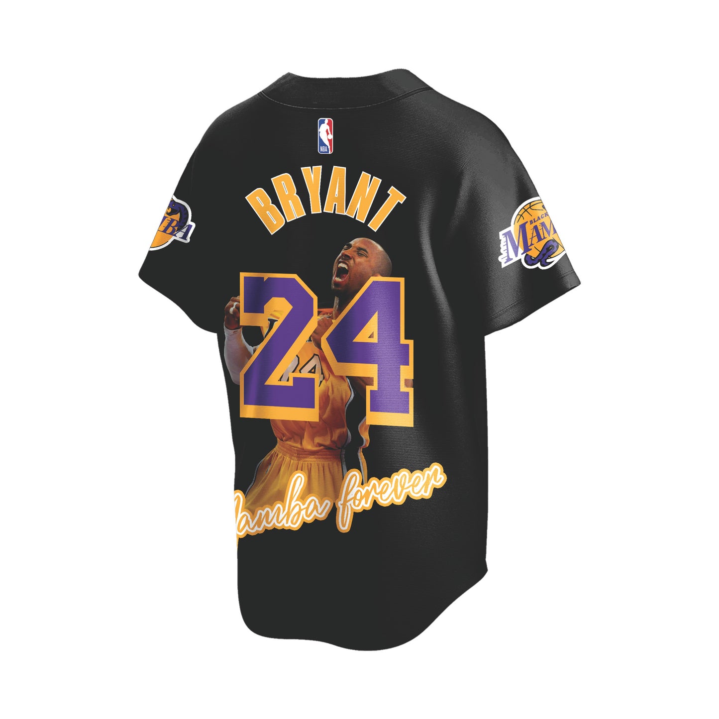 Kobe Bryant #24 Lakers Team Mamba Forever 3D All Over Print Baseball Jersey