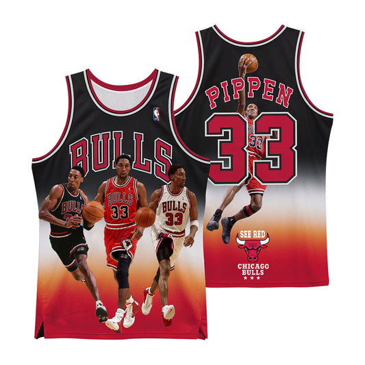 Bulls Scottie Pipen #33 Chicago Basketball 3D All Over Print Basketball Jersey