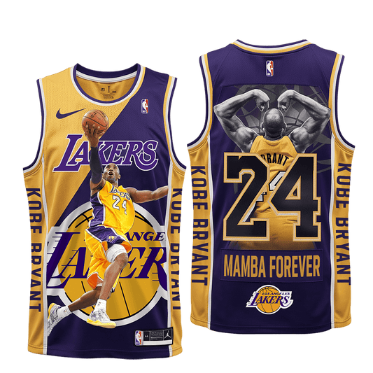 Mamba Forever Lakers Kobe Bryant #24 Legend 3D Basketball Jersey