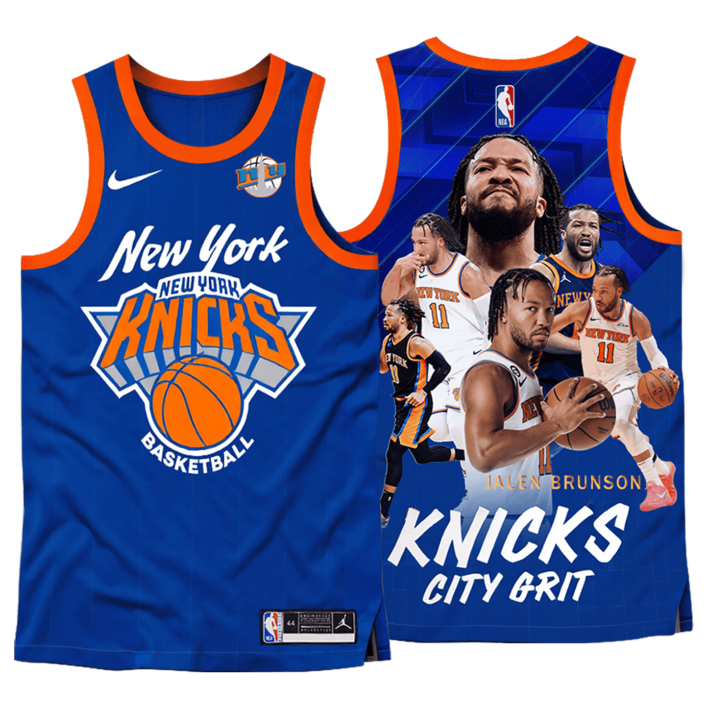 Jalen Brunson #11 Knicks City Grit 3D Basketball Jersey