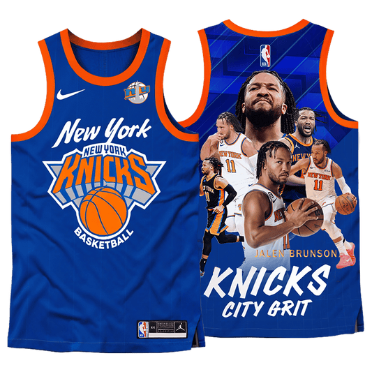 Jalen Brunson #11 Knicks City Grit 3D Basketball Jersey