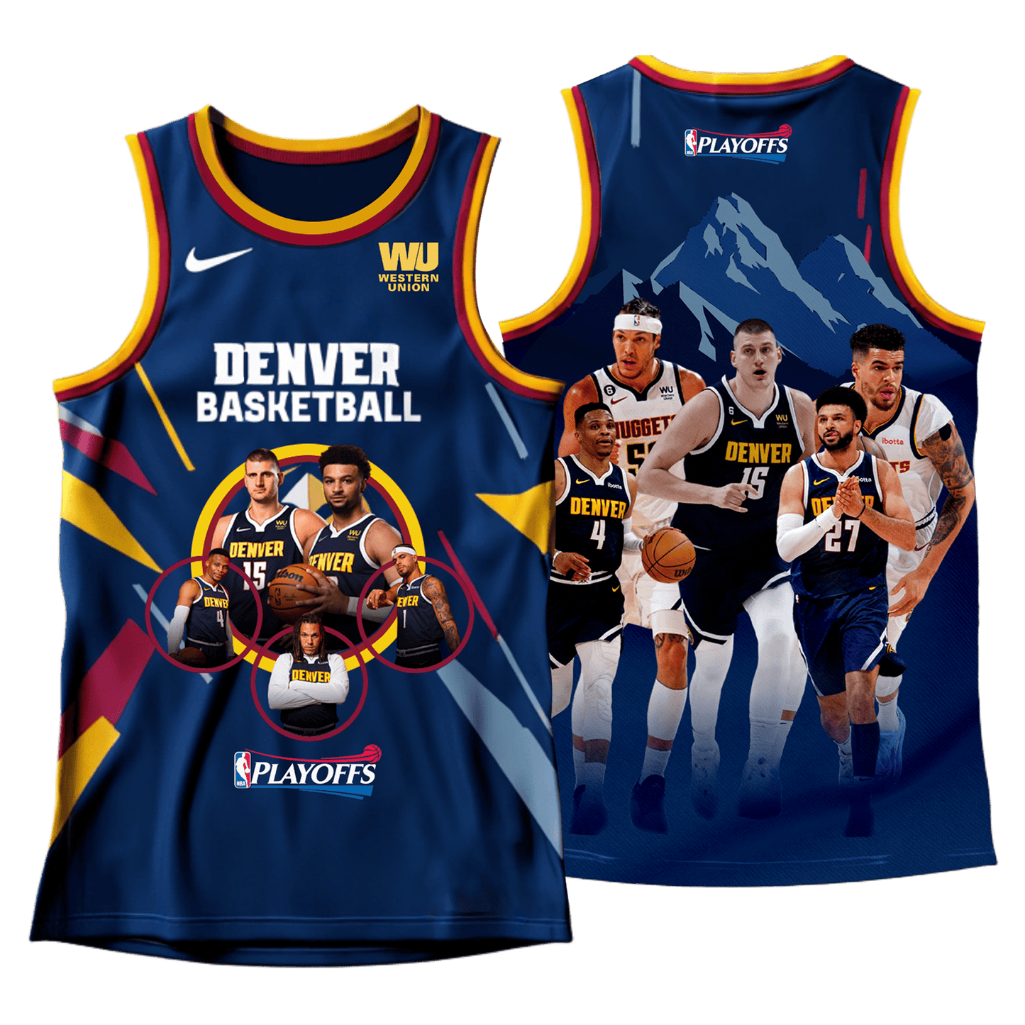 Denver Basketball Western Conference Playoffs 2025 3D Basketball Jersey