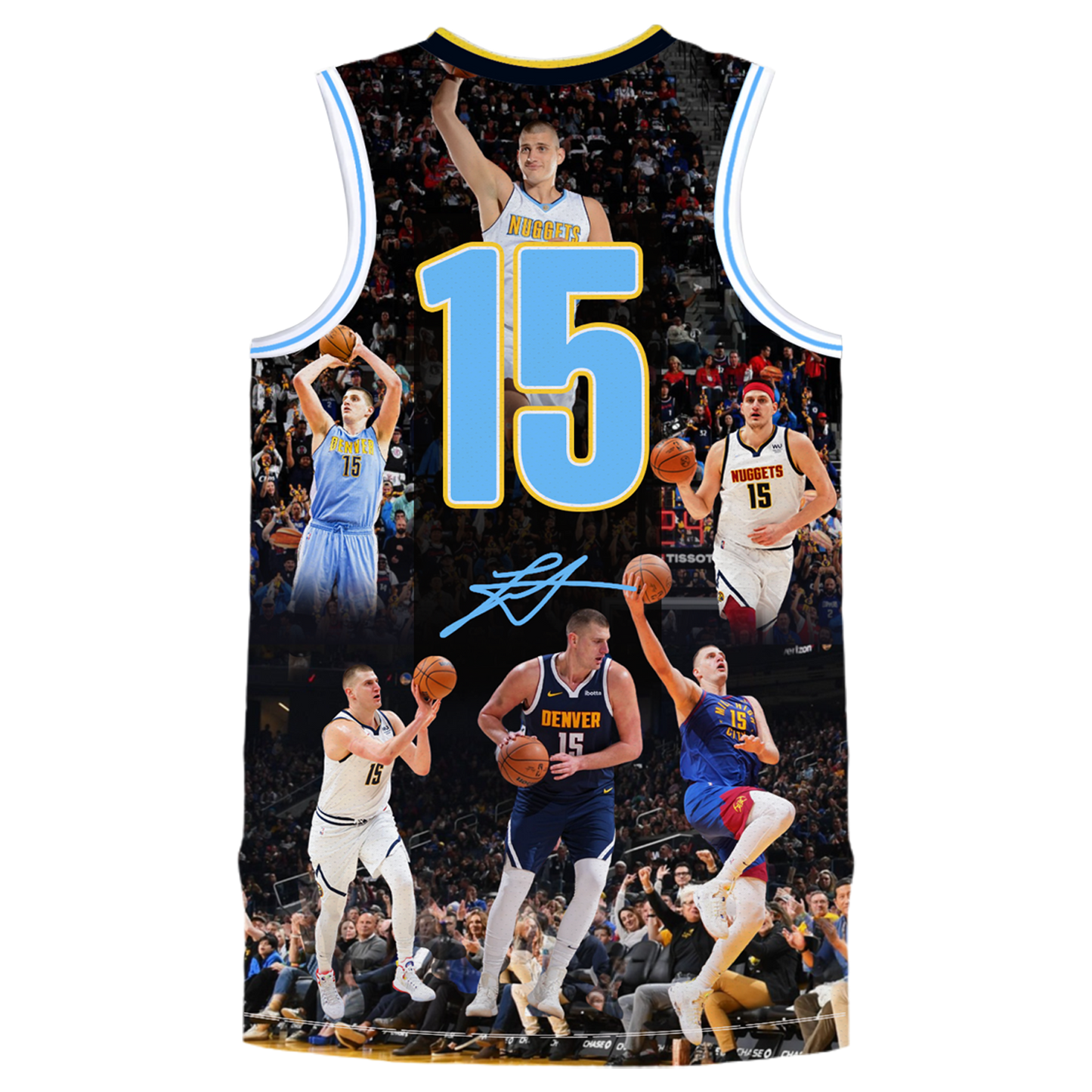 Denver Basketball Nikola Jokić #15 Nuggets Team 3D Basketball Jersey