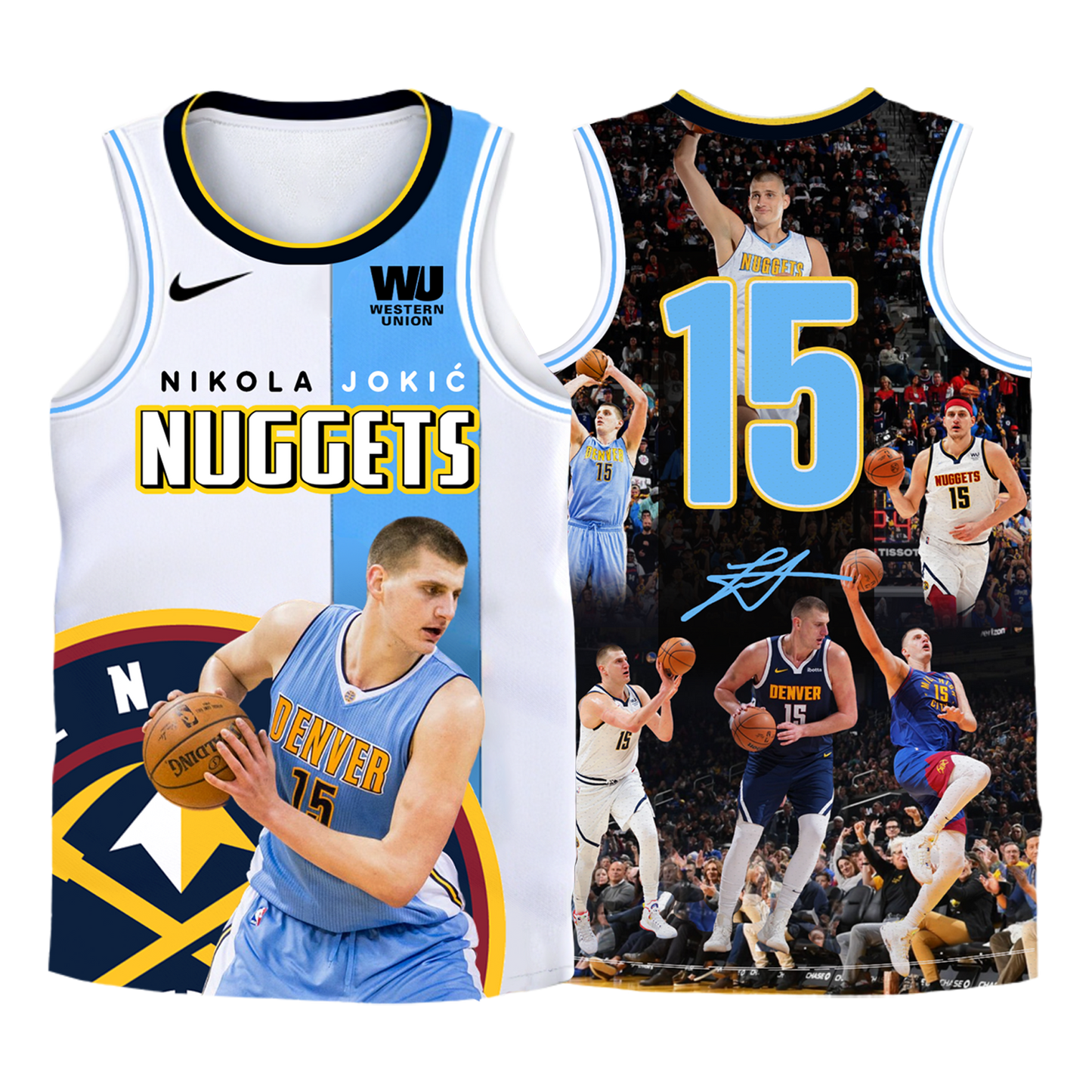 Denver Basketball Nikola Jokić #15 Nuggets Team 3D Basketball Jersey