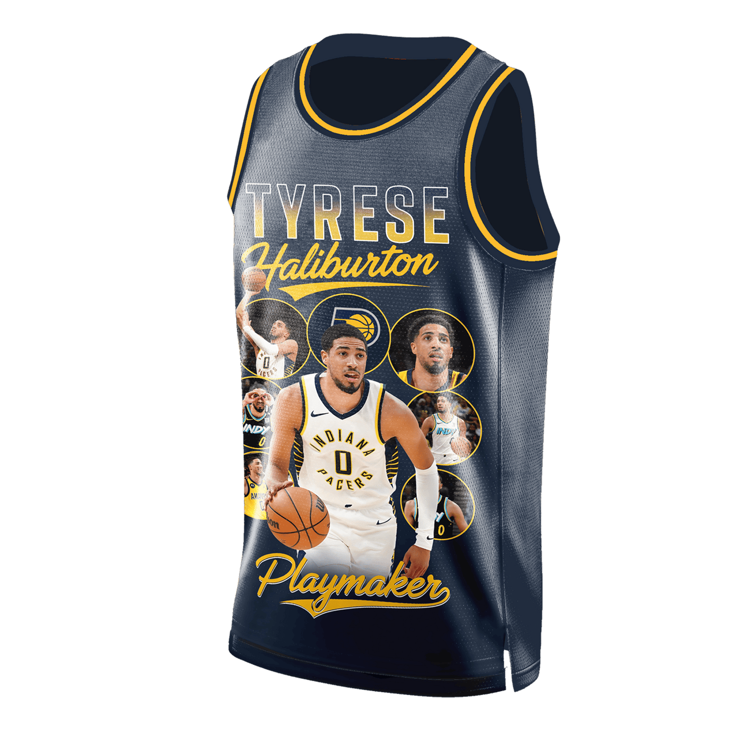 Indiana Basketball Tyrese Haliburton #0 Pacers Team 3D Basketball Jersey