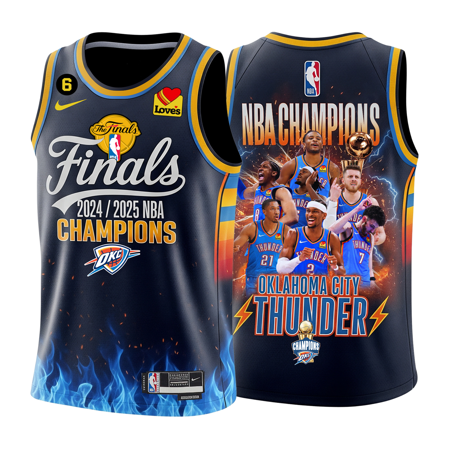 Oklahoma City Basketball Finals Champion 2024-25 Thunder Team 3D Basketball Jersey