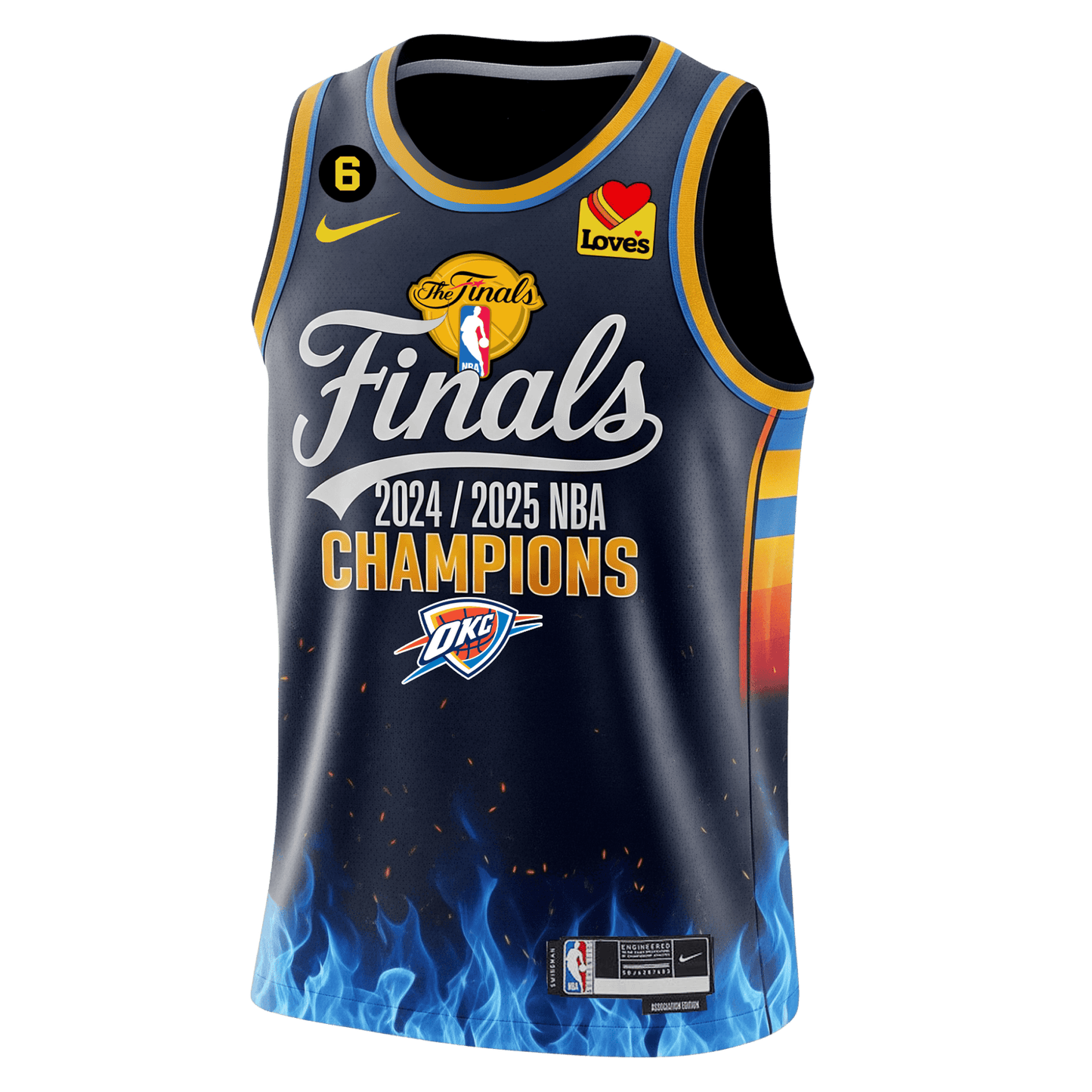 Oklahoma City Basketball Finals Champion 2024-25 Thunder Team 3D Basketball Jersey
