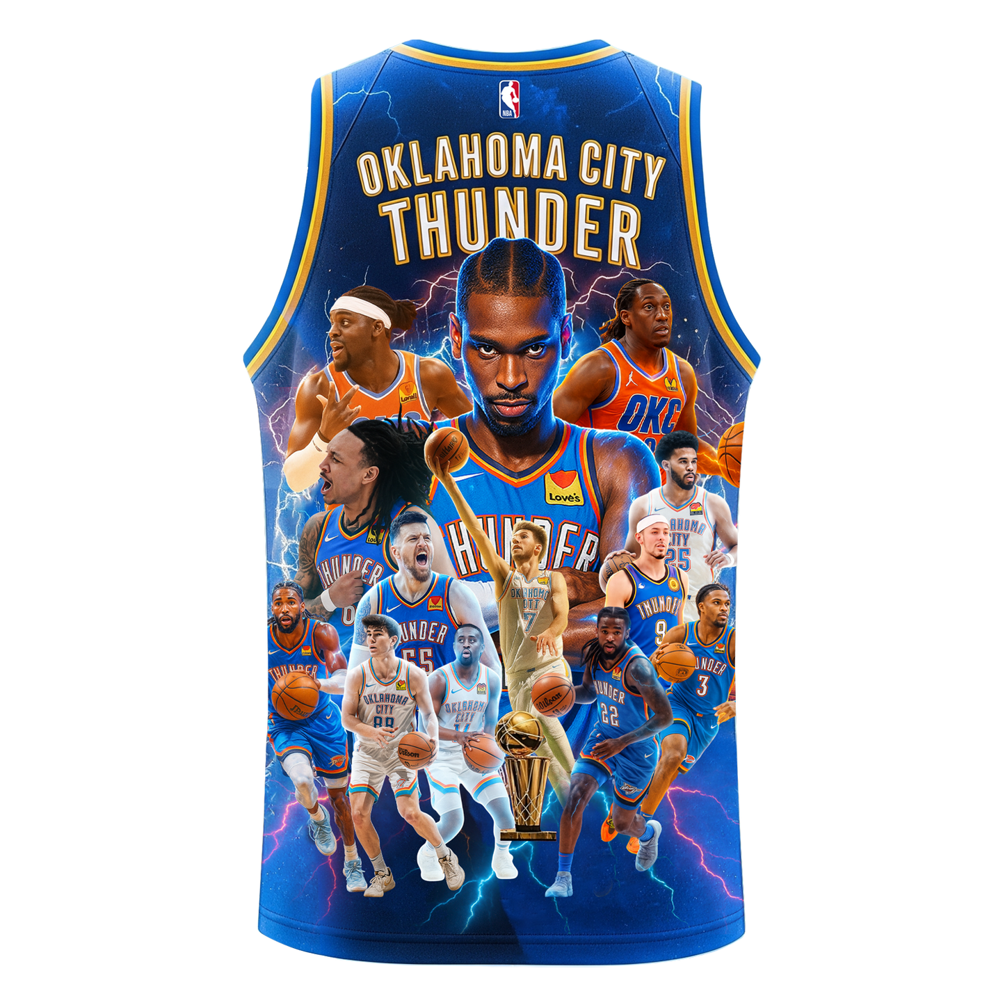 Oklahoma City Basketball Finals Champions 2024-25 Thunder Team 3D Basketball Jersey