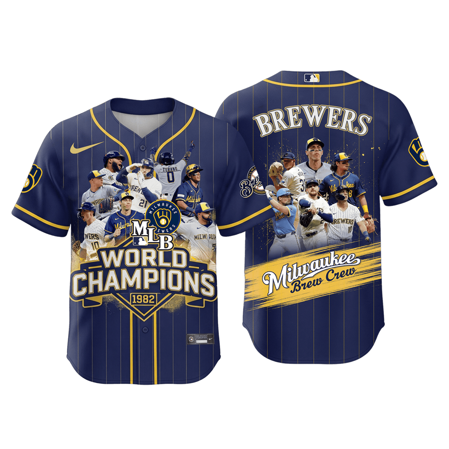 Milwaukee Baseball Team Brew Crew 2025 All Over Print Baseball Jersey