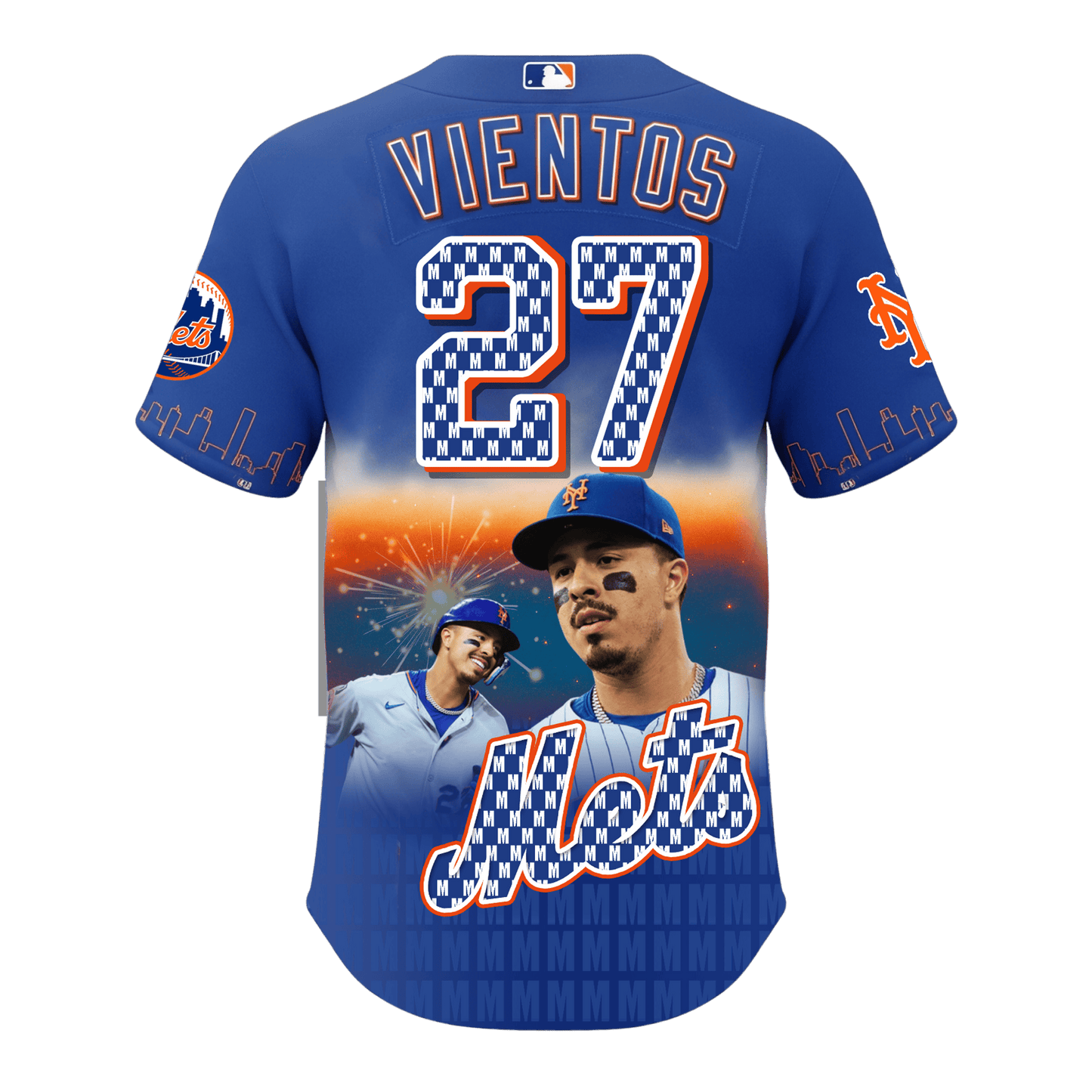 Mark Vientos #27 NY Mets Baseball Team 2025 All Over Print Baseball Jersey