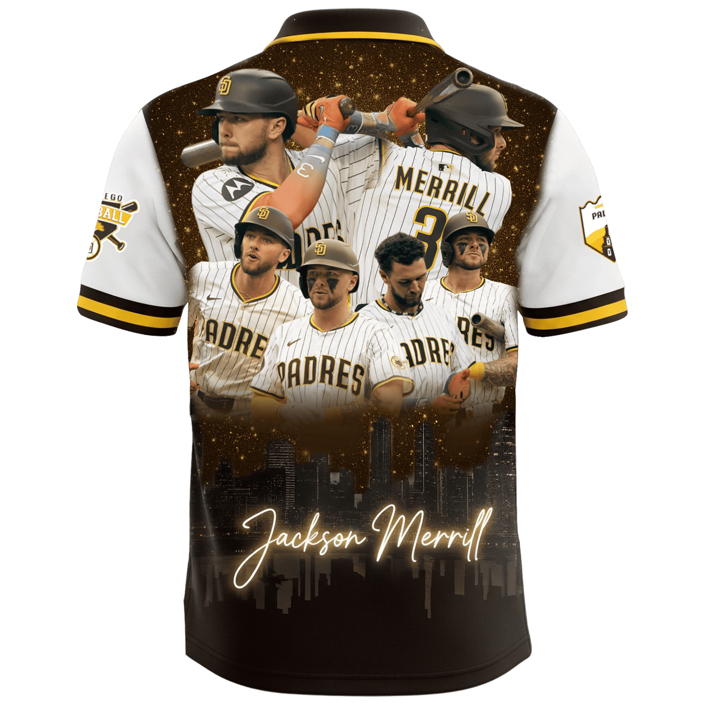 Jackson Merrill Padres Baseball Team 2025 3D Polo Shirt