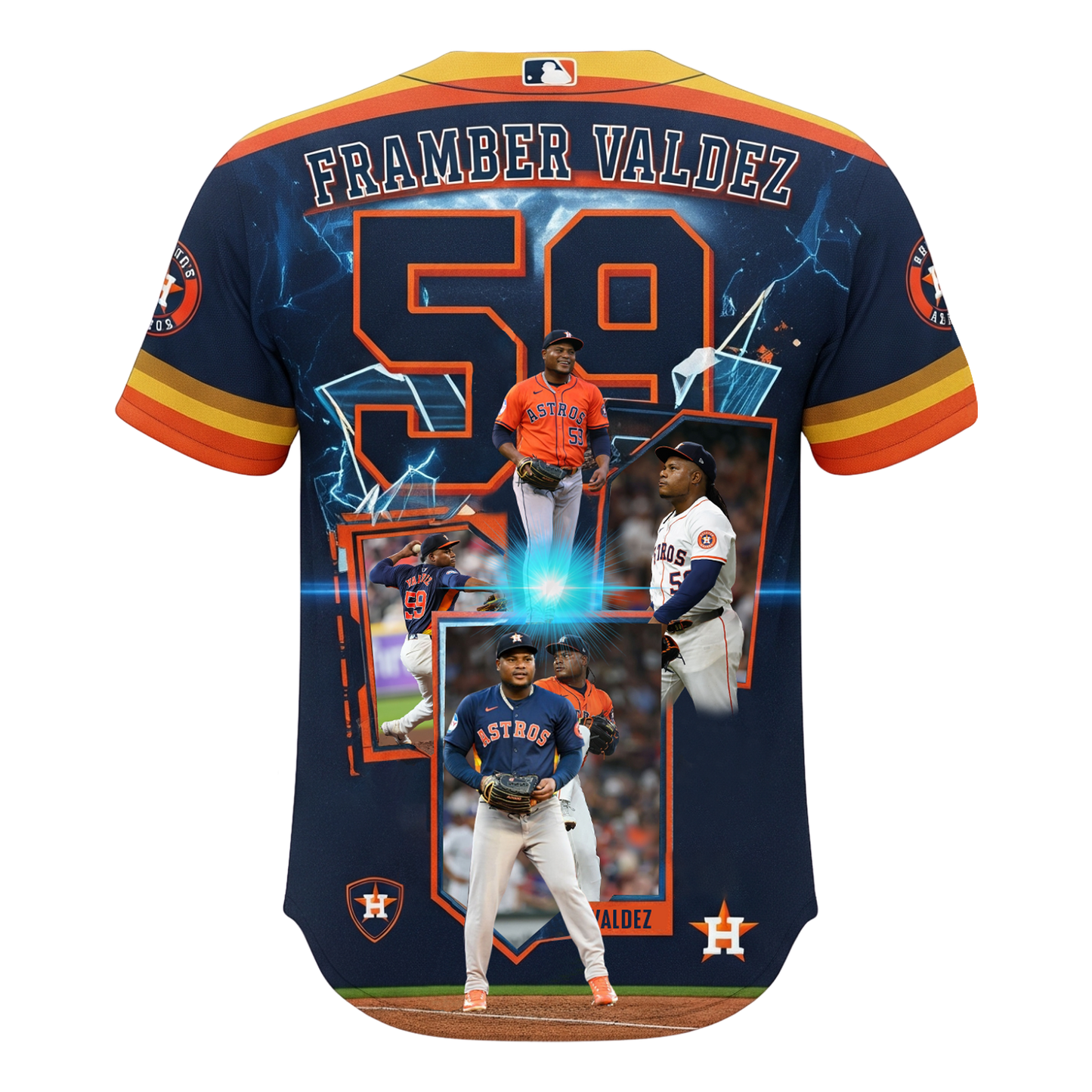 Framber Valdez Houston Baseball Team 2025 All Over Print Baseball Jersey