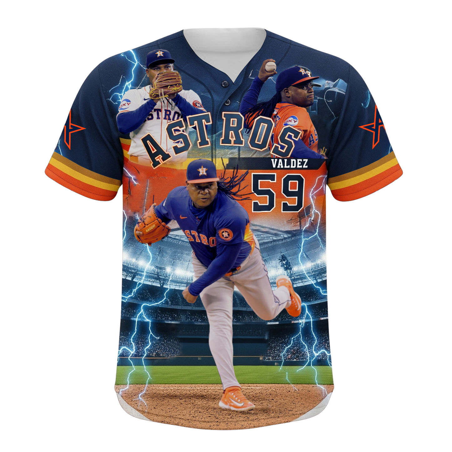 Framber Valdez Houston Baseball Team 2025 All Over Print Baseball Jersey