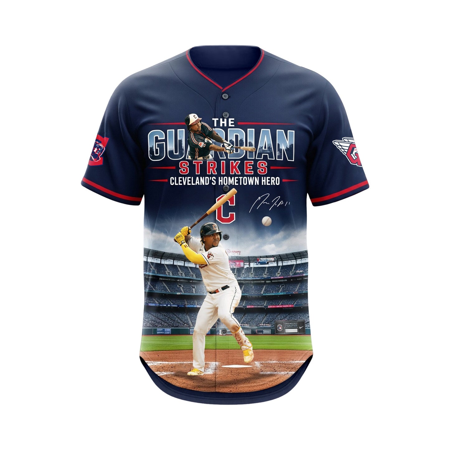 José Ramírez Cleveland Hometown Hero Baseball Team 2025 All Over Print Baseball Jersey