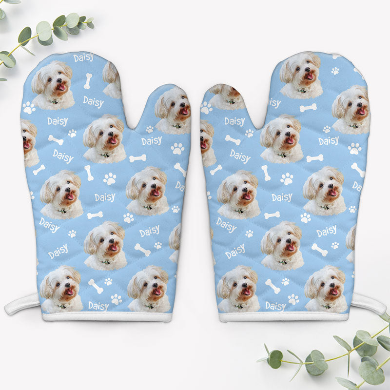 Dog Pattern Oven Mitt, Personalized Oven Mitt, Gifts For Dog Lovers