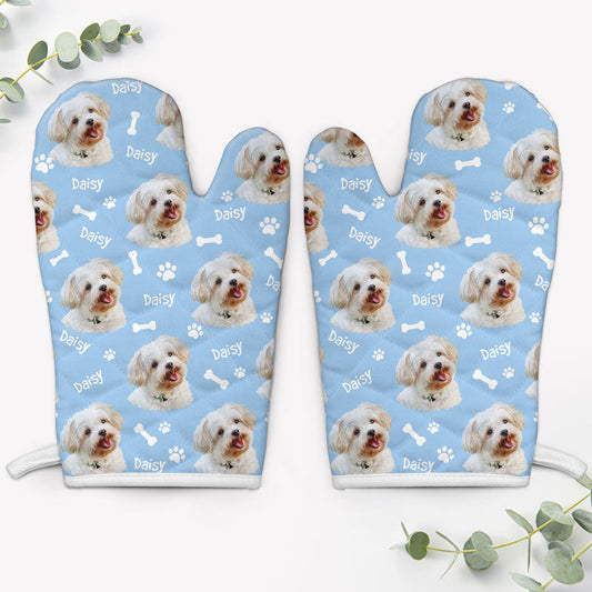 Dog Pattern Oven Mitt, Personalized Oven Mitt, Gifts For Dog Lovers