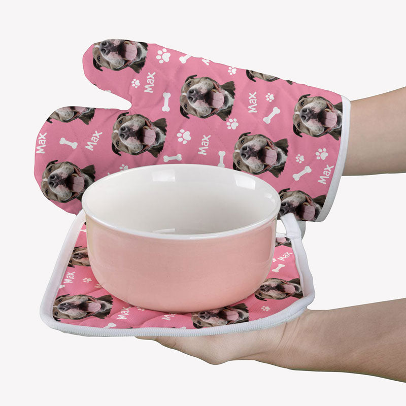 Dog Pattern Oven Mitt, Personalized Oven Mitt, Gifts For Dog Lovers
