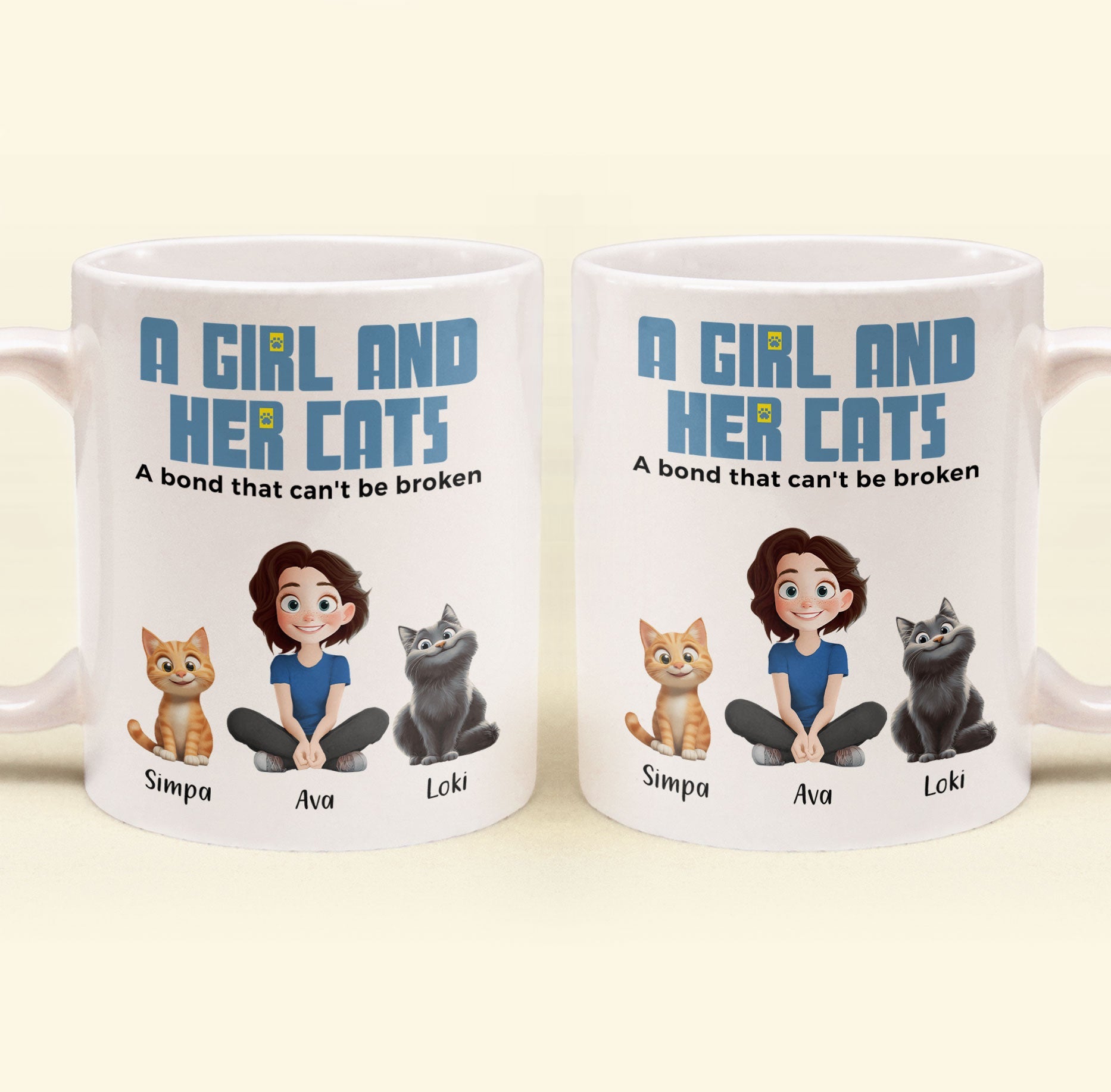 A Girl And Her Cats - Personalized Mug Christmas Gift For Daughter