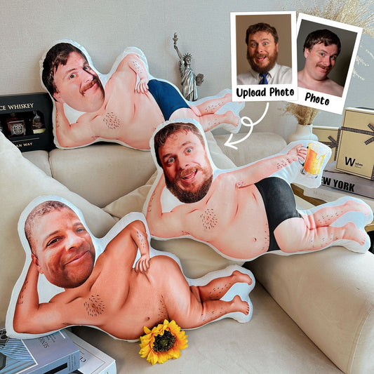 Custom Funny Face Birthday Gift For Him- Custom Shaped Photo Pillow