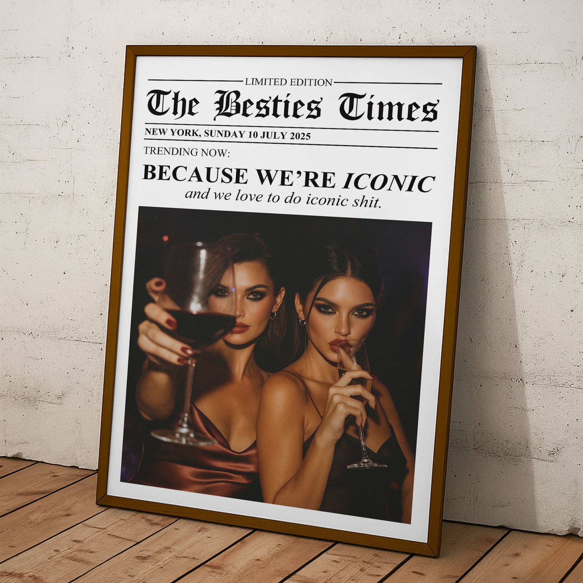 Custom Newspaper Friendship With Photo & Your Own Message - Personalized Photo Poster