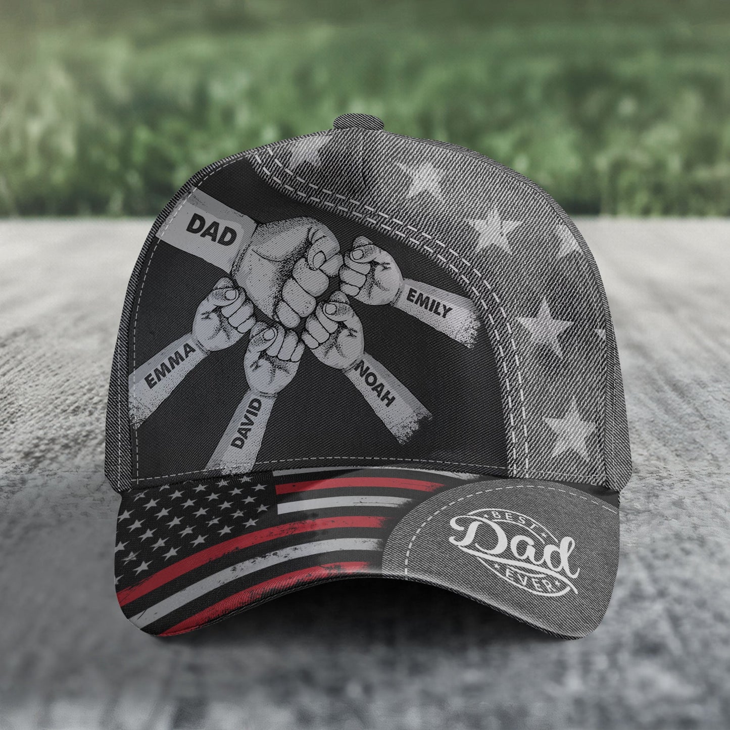 Fist Bump Daddy Grandpa - Personalized Classic Cap Christmas Gift For Dad