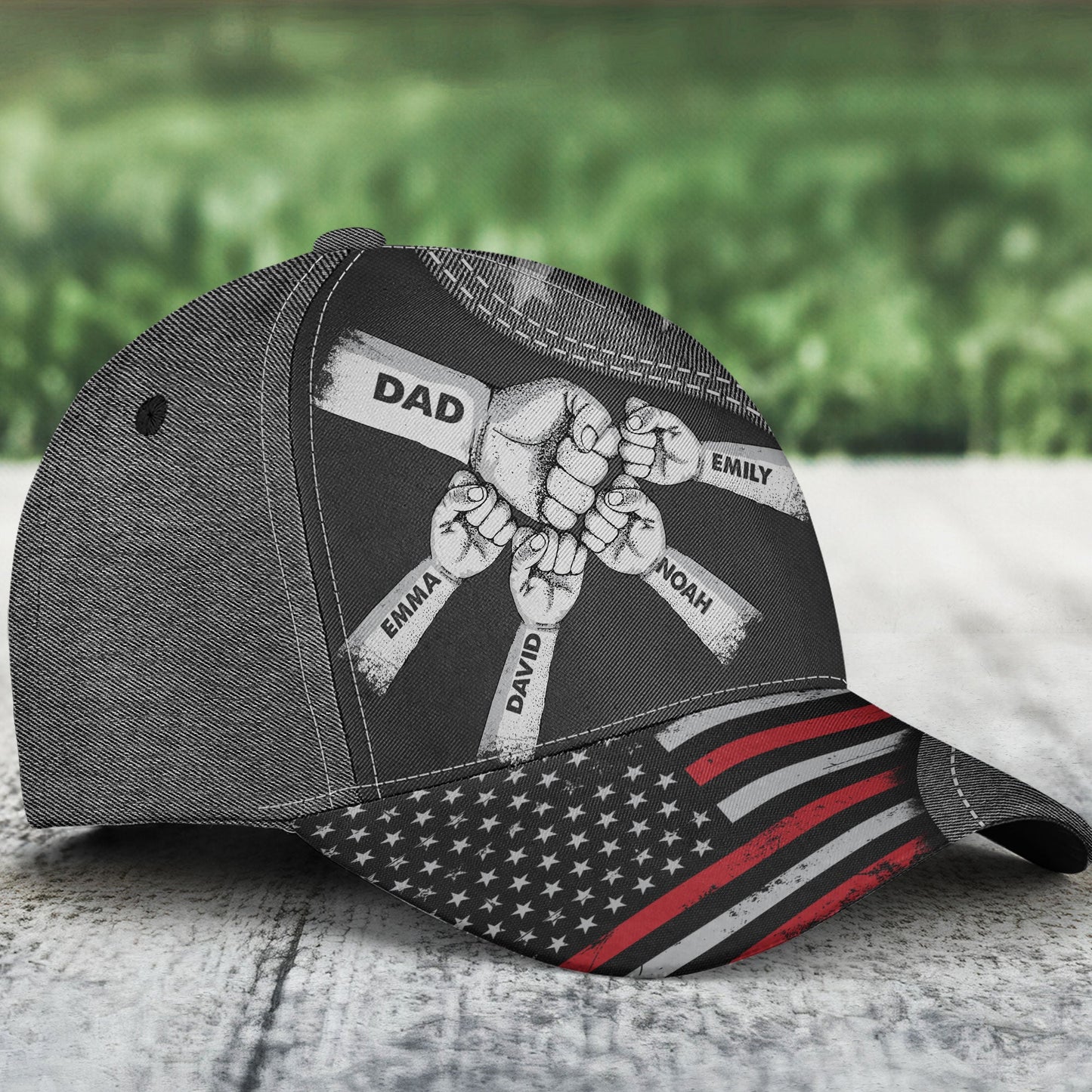 Fist Bump Daddy Grandpa - Personalized Classic Cap Christmas Gift For Dad